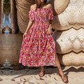 Sommer Damen Kleidung Urlaub schulterfreies bedrucktes Kleid