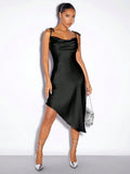 Satin-Trägerkleid Frühling Sommer Abendkleid Satin Sexy Damenbekleidung