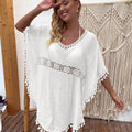 Damen Outdoor Kleidung Handgehäkelte Quaste Sexy Midi-Kleid Lockerer Sonnen-Strandschutz