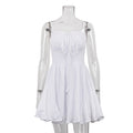 Robe à bretelles tube sexy en coton champray, avec mots blancs, pour femme