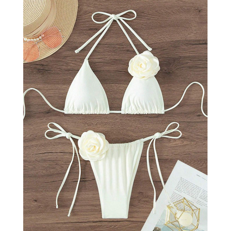 Dreidimensionale Blumen-Badeanzug Damen Bikini Anzug Sexy Bikini