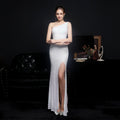 Farbenfrohes Pailletten-Kleid für gesellschaftliche Anlässe, Party, Abendkleid, sexy, lang, schlankmachend, Toastkleid, Braut, formelles Ballkleid