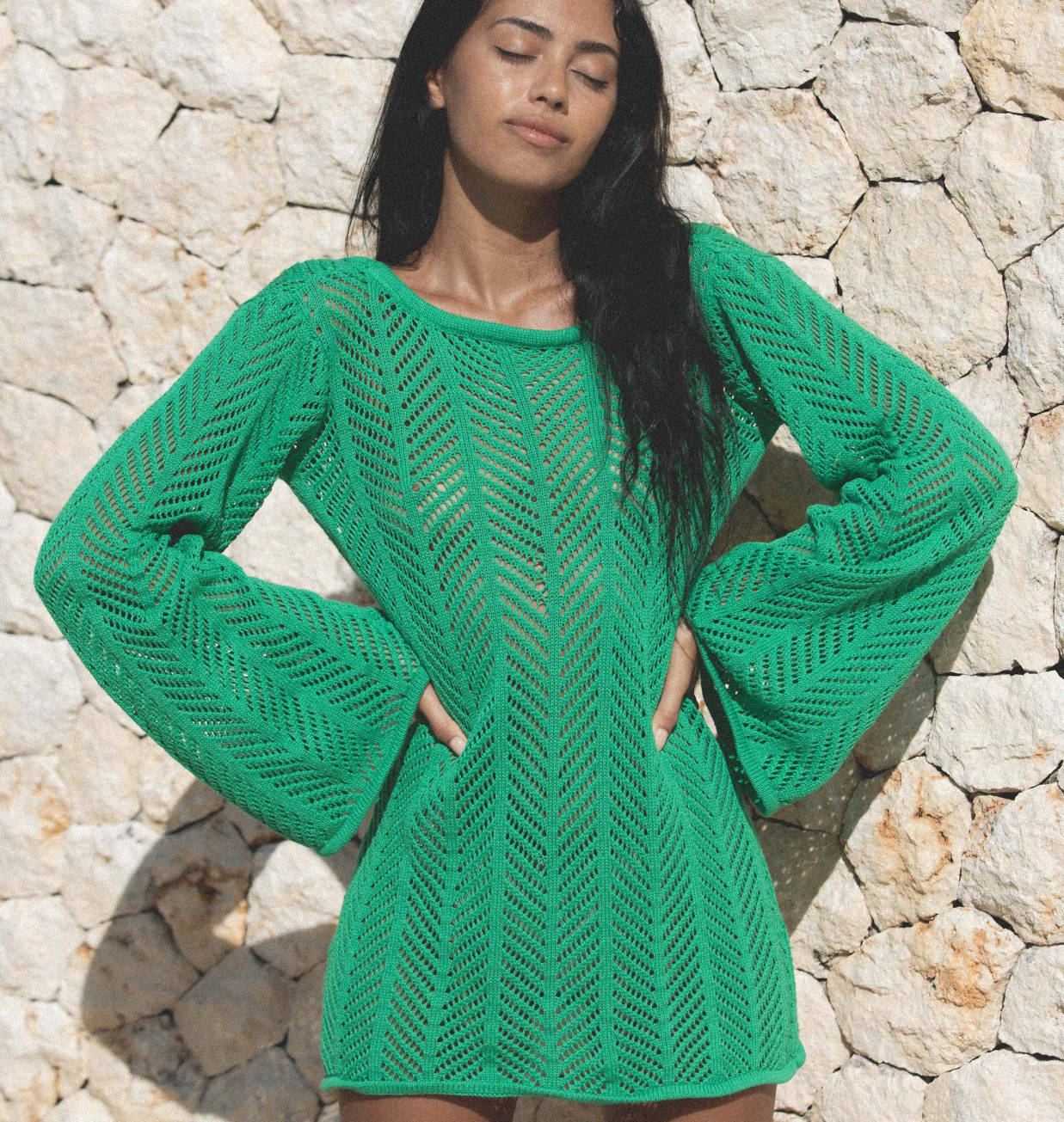 Sexy Cutout Strickkleid Sexy Rückenfreies Schnür-Fransen-Kleid Urlaub Strandkleid Bluse Damen