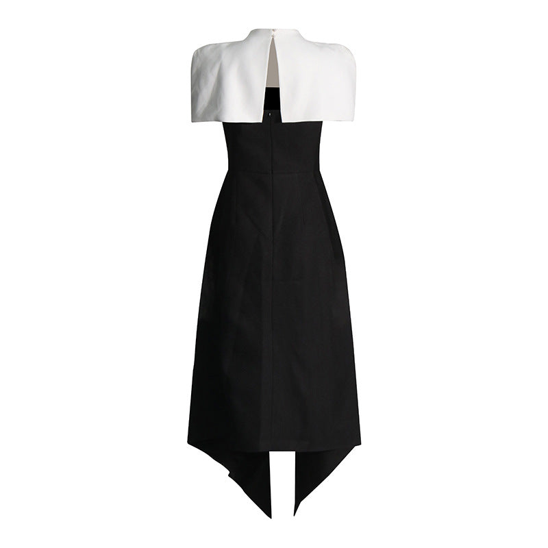 Elegantes Vietnam Special Interest Design Abnehmbares Pullover-Patchwork-Cami-Kleid Damen Sommer Schlitzkleid Damen