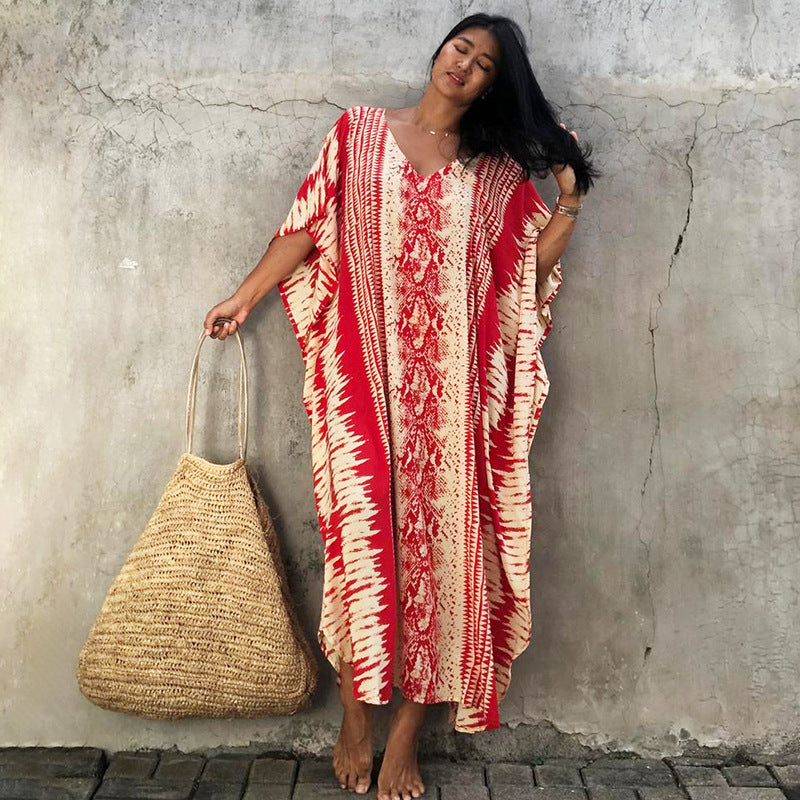 Rayon Schlangenmuster Positionierung Robe Sonnenschutz Strandjacke Bluse Urlaubskleid Meer Damen