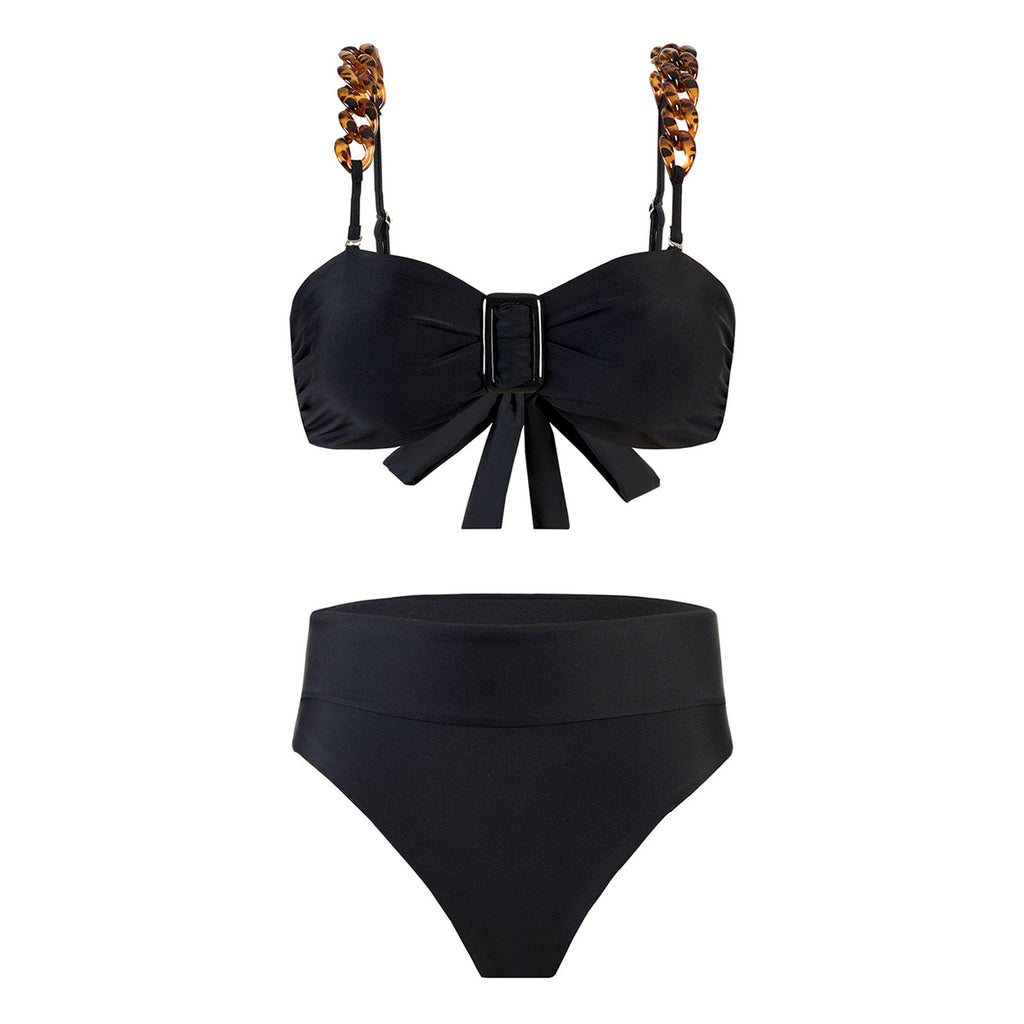 Maillot de bain bikini taille haute imprimé sexy pour femme