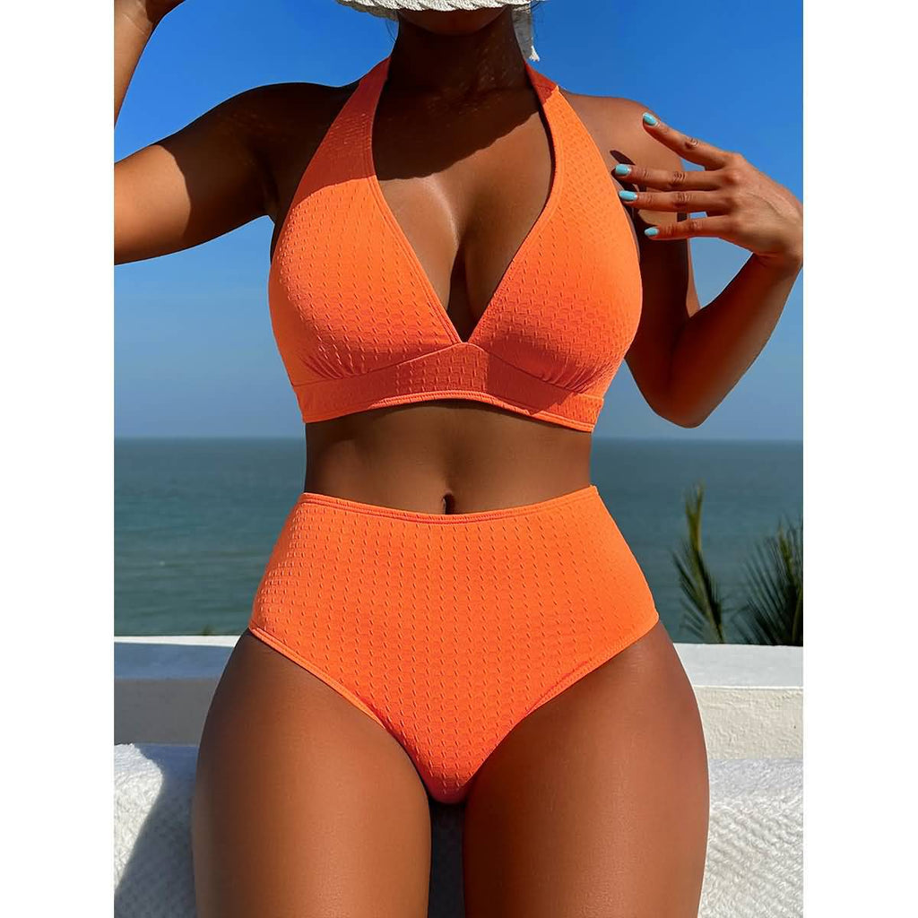 Maillot de bain sexy pour femme, bikini fendu dos nu, maillot de bain à rubans
