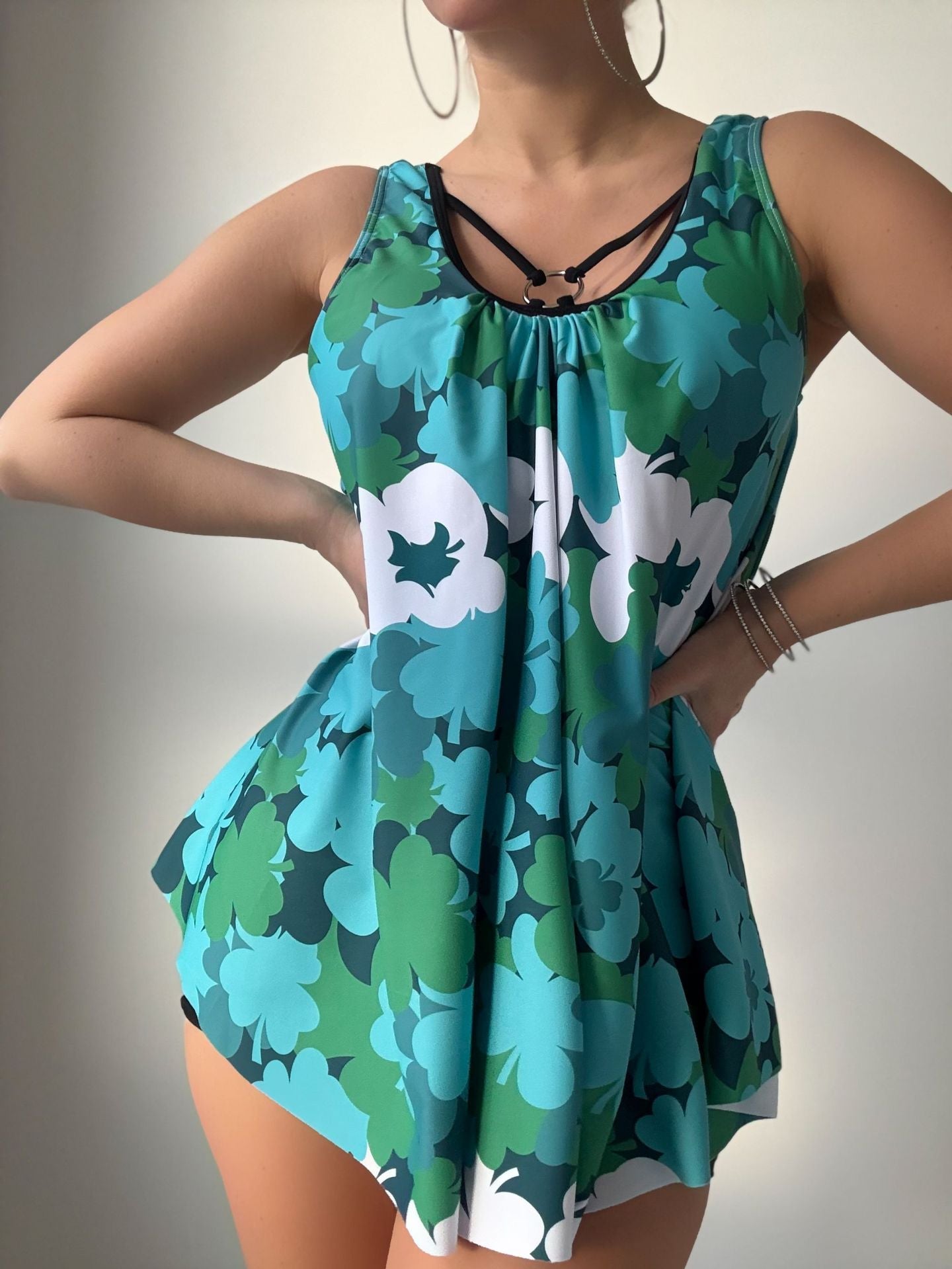 Maillot de bain deux pièces à imprimé floral pour femme