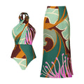 Neckholder-Badeanzug mit Print für Damen