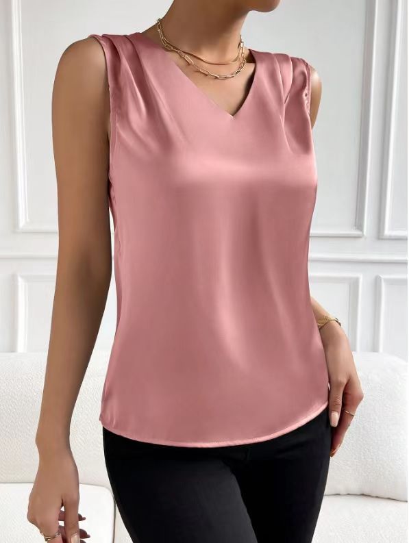 Damen Satintanktop Business Weste Unterzieh-Top