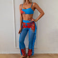 Maillot de bain imprimé trois pièces pour femme, pantalon de plage, bikini sexy, maillot de bain de printemps