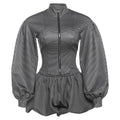 Ensemble jupe-pantalon sexy et enveloppant les hanches pour femme, vêtement d'automne ajusté à col montant et fermeture éclair
