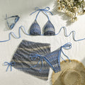 Bestickter Farbverlauf Sexy Dreiteiliger Anzug Bademode Bikini