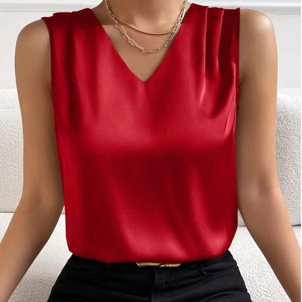 Débardeur femme en satin, haut de sous-vêtement de bureau