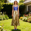 Robe à Paillettes Printemps Haut de Gamme Taille Ajustée Minceur Jupe Unie