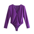 Vêtements Femme Sexy Quatre Couleurs Col Plongeant Profond Épaulettes Rembourrées Body Moulant Intérieur