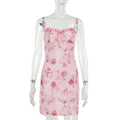 Blumenmuster Sexy Hosenträgerkleid Damen Freizeit Sexy Kleid
