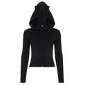 Sweat à capuche zippé Sexy Little Devil pour femme, couleur unie, coupe ajustée, veste polyvalente