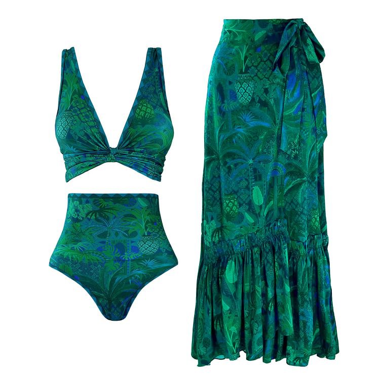 Double Sided Multi Wear Swimsuit Slimming High Waist Bikini Suit Women