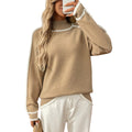 Pull décontracté demi-col roulé ample et paresseux à couleurs contrastées, collection Automne-Hiver