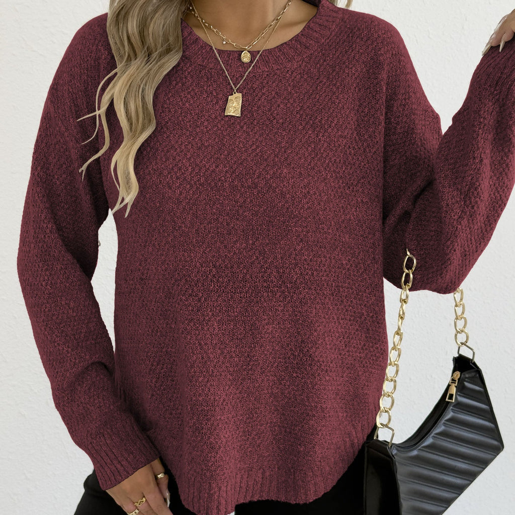 Femmes Automne Hiver Pull Haut Vêtements Femme Velours Tricoté Pull Chemise de Base Décontractée Col Rond