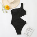 Badeanzug Falten Chambray Sexy Siamesischer Ein-Schulter-Bikini Damen-Badeanzug