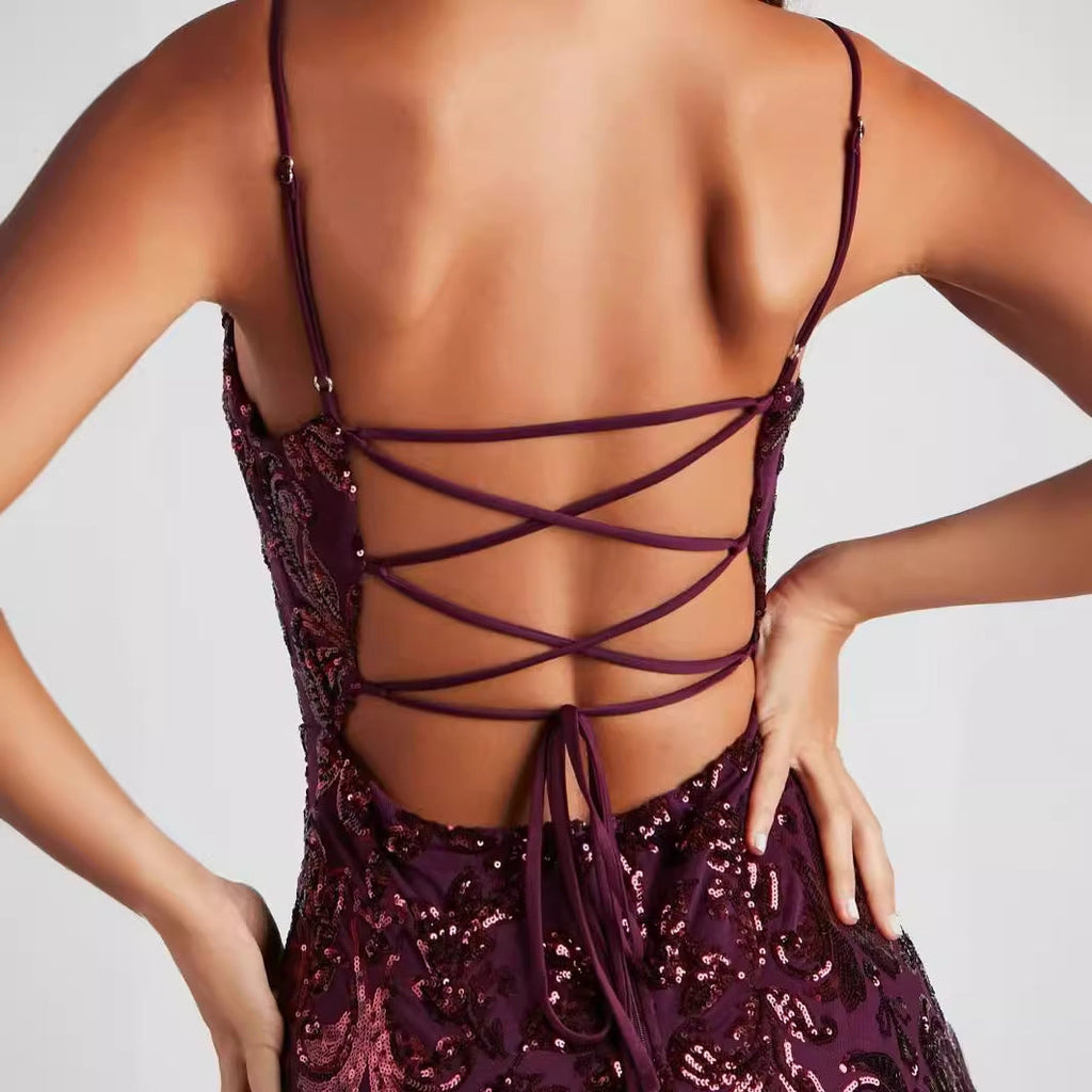Robe de soirée à paillettes sexy pour femme