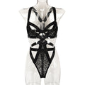 Sexy Jumpsuit Nachtclub Unterwäsche Sexy Mesh Nähte Body Sculpting Träger Stahlring
