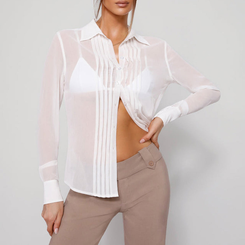 Damen Polo-Kragen-Shirt-Weste Zweiteiliges Set Sexy Neckholder Taillenbetontes Top