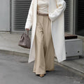 Lässige Khakifarbene Modische Elegante Weite Hose Herbst Winter Alltags- Büro-High-Waist-Arbeitshose