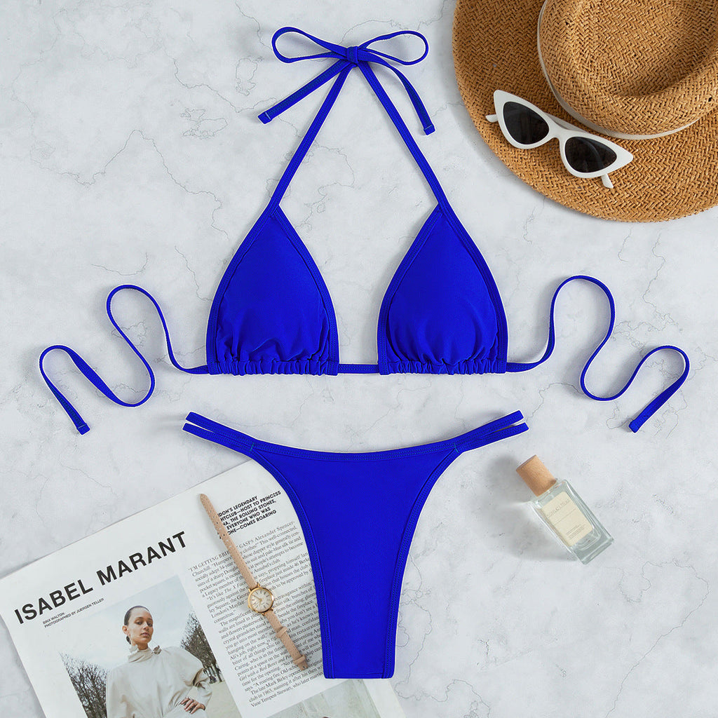 Kristall-Diamant-Lanyard-Halter Dreieckstasche Sexy Tanga Strand Bikini