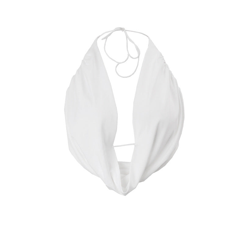 Vêtement pour femmes été sexy dos nu col licou laçage gilet sexy haut