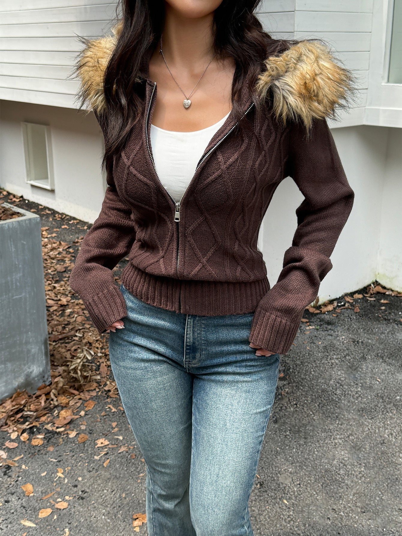 Casual Plush Long Sleeve Sweater Coat Sweaters Women Clothing Autumn Winter