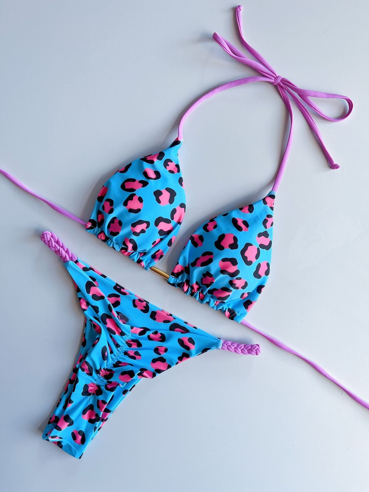 Bikini Suit Split Braid Rope Bikini Swimsuit Women Swimsuit