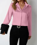 Chemise en satin pour femme, chemise en soie artificielle pour femme, haut en satin