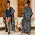 Paréo de plage imprimé Crème solaire pour femmes Maillot de bain Cache-maillot de plage Cardigan long de vacances