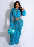Damen Kleidung Handgemacht Quaste Strick Freizeit Aushöhlen Cutout Pailletten Strandkleid Langer Rock