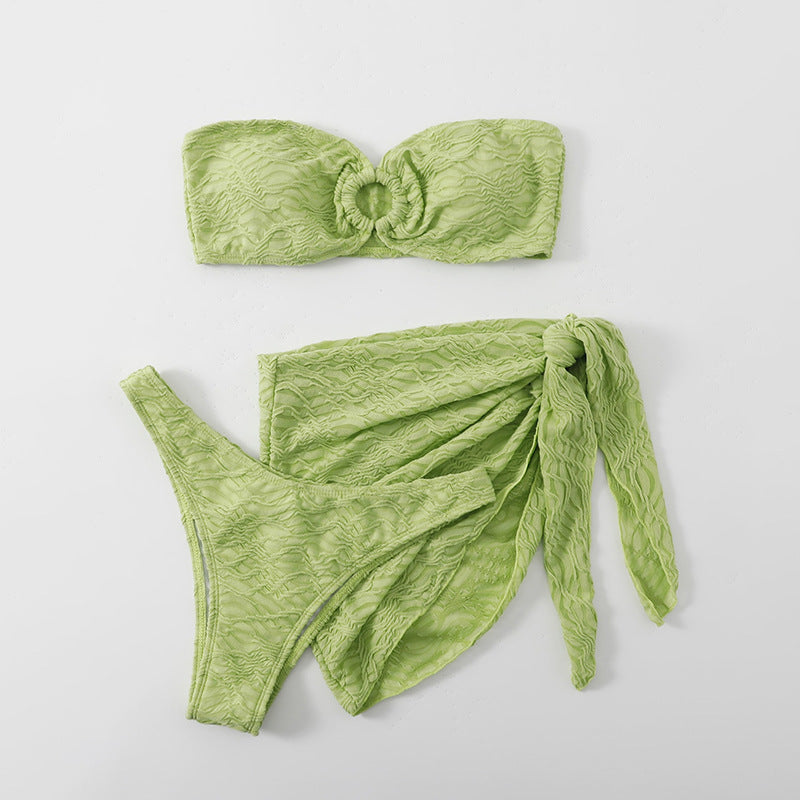 Sexy Schnür-Badeanzug dreiteilig Wind Strand Meer Urlaub Bikini Schwimmanzug