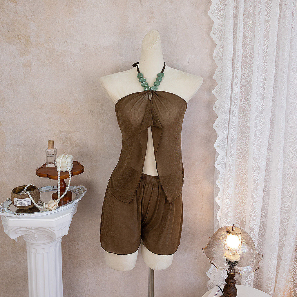 Maillot de bain femme, haut de maillot de bain deux pièces, dos nu, bandeau, couleur unie, résistant au soleil