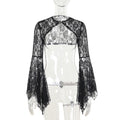 Herbst Elegante Spitze Fledermausärmel Unregelmäßige Asymmetrische Overhaul Weste Top Damen