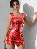 Damenbekleidung Nachtclub-Kleid Sexy Slim Fit Paillettenkleid Kurzes Kleid