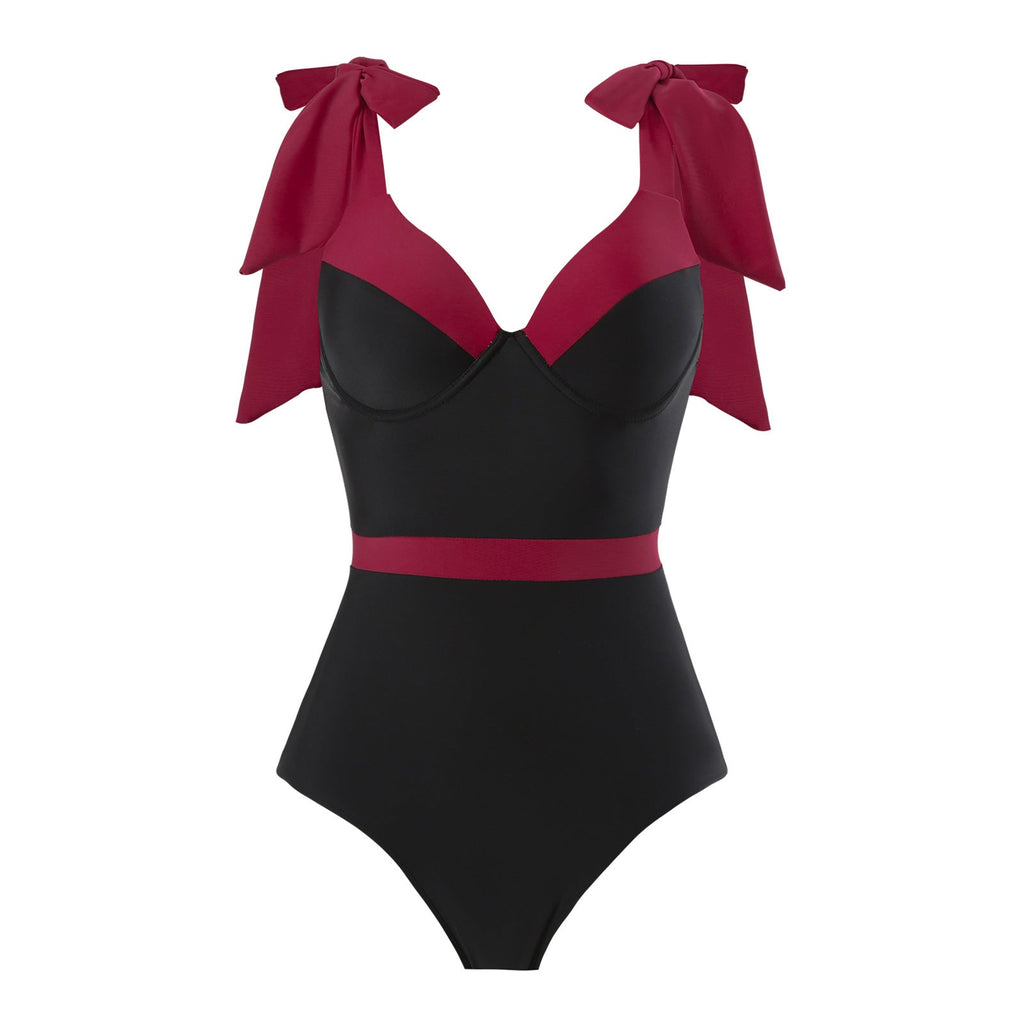 Maillot de bain une pièce uni pour femme, maillot de bain amincissant ventre plat, style européen, français, printemps