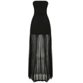 Robe bustier élégante, poitrine enveloppée, sans bretelles, sexy, vacances, hanches enveloppées, maille fendue