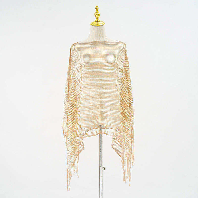 Sexy Mesh Sonnencreme Gestreifte Sonnenschutz-Schals Schal Damen Schal Handtuch