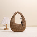 Sac de paille uni à porter à la main, sac de paille tressé à la main avec pampilles, sac de plage pour femme pour les vacances au bord de la mer.