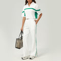 Ensembles deux pièces de sport tennis - Survêtements de golf de couleur contrastée - Vêtements de course et de fitness décontractés amples