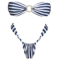 Gestreiftes Tube Top Sexy Bikini Sommer Rückenfreier Split-Badeanzug für Damen
