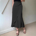 Popular Satin Satin Skirt Mid Length Artificial Silk Skirt