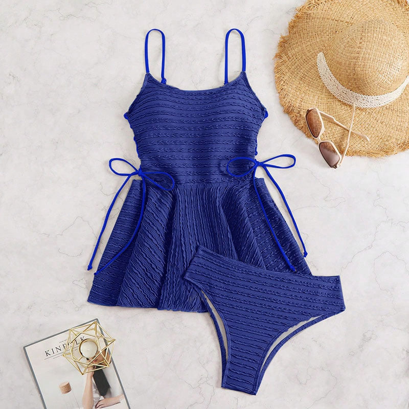 Maillot de Bain Robe Bretelles Femme Maillot de Bain Plage Haute Qualité Bikini Printemps Deux Pièces
