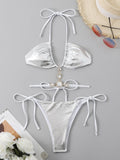 Badeanzug Bikini Split Badeanzug Damen Bikini Ziegel-Dekoration Bademode